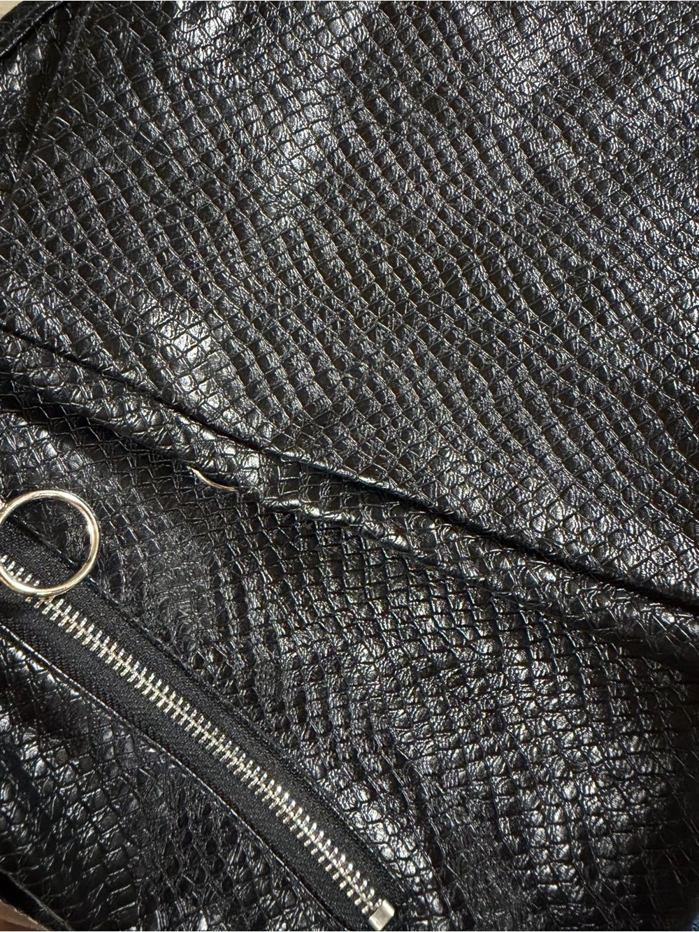 POSH Black Faux Leather Zip-Pocket Mini Skirt - Picture 9 of 9
